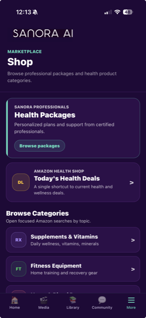 HealthSpoke Marketplace Screen