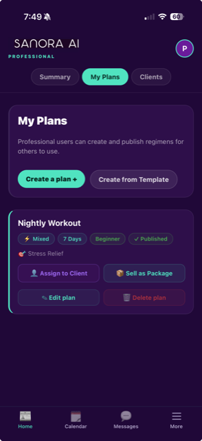 My Plans Screen