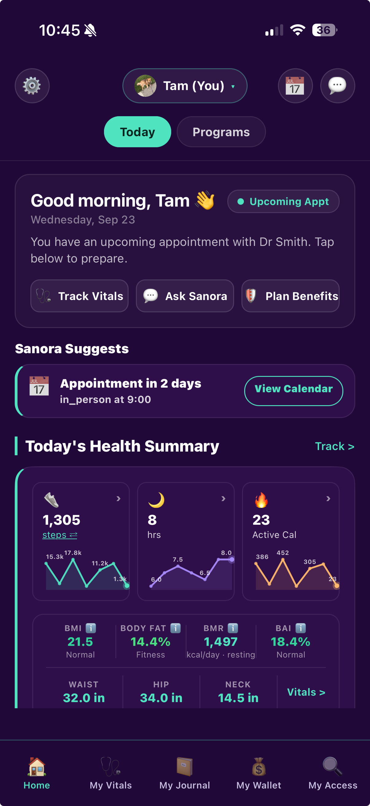 HealthSpoke Home Screen